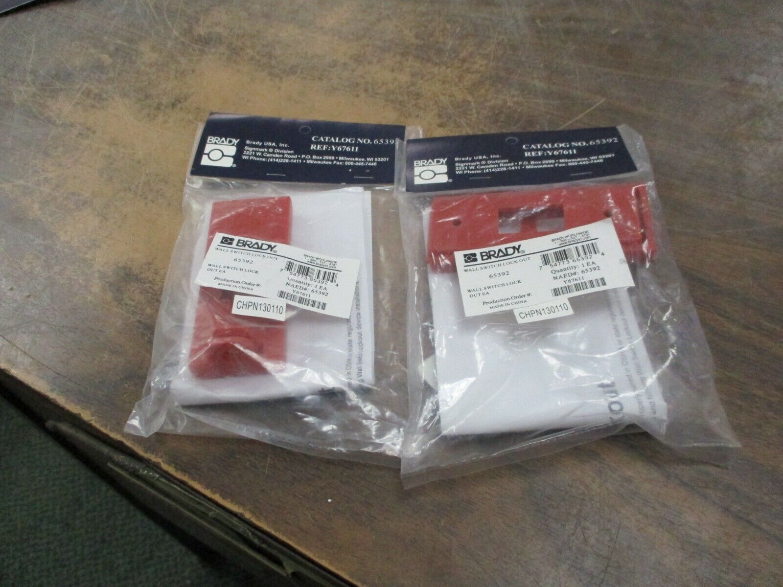 Brady Wall Switch Lock Out 65392 *Lot of 2* New Surplus