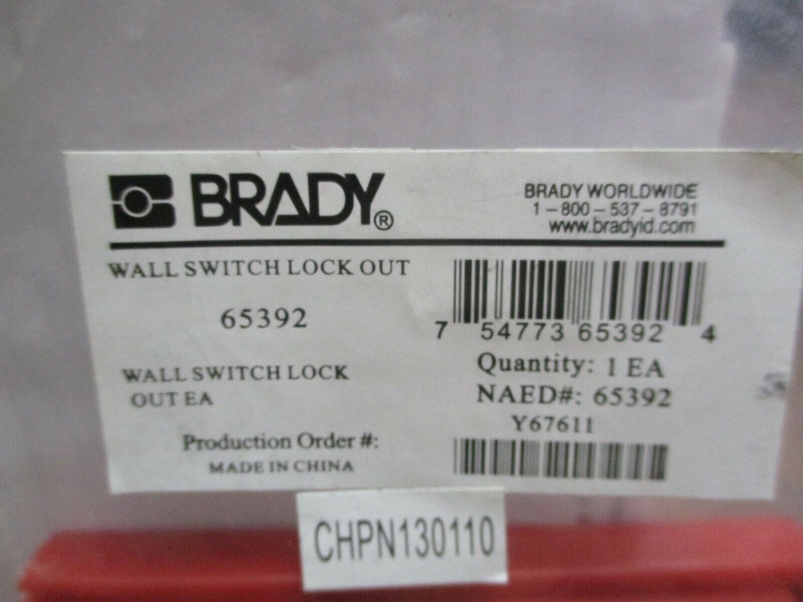 Brady Wall Switch Lock Out 65392 *Lot of 2* New Surplus