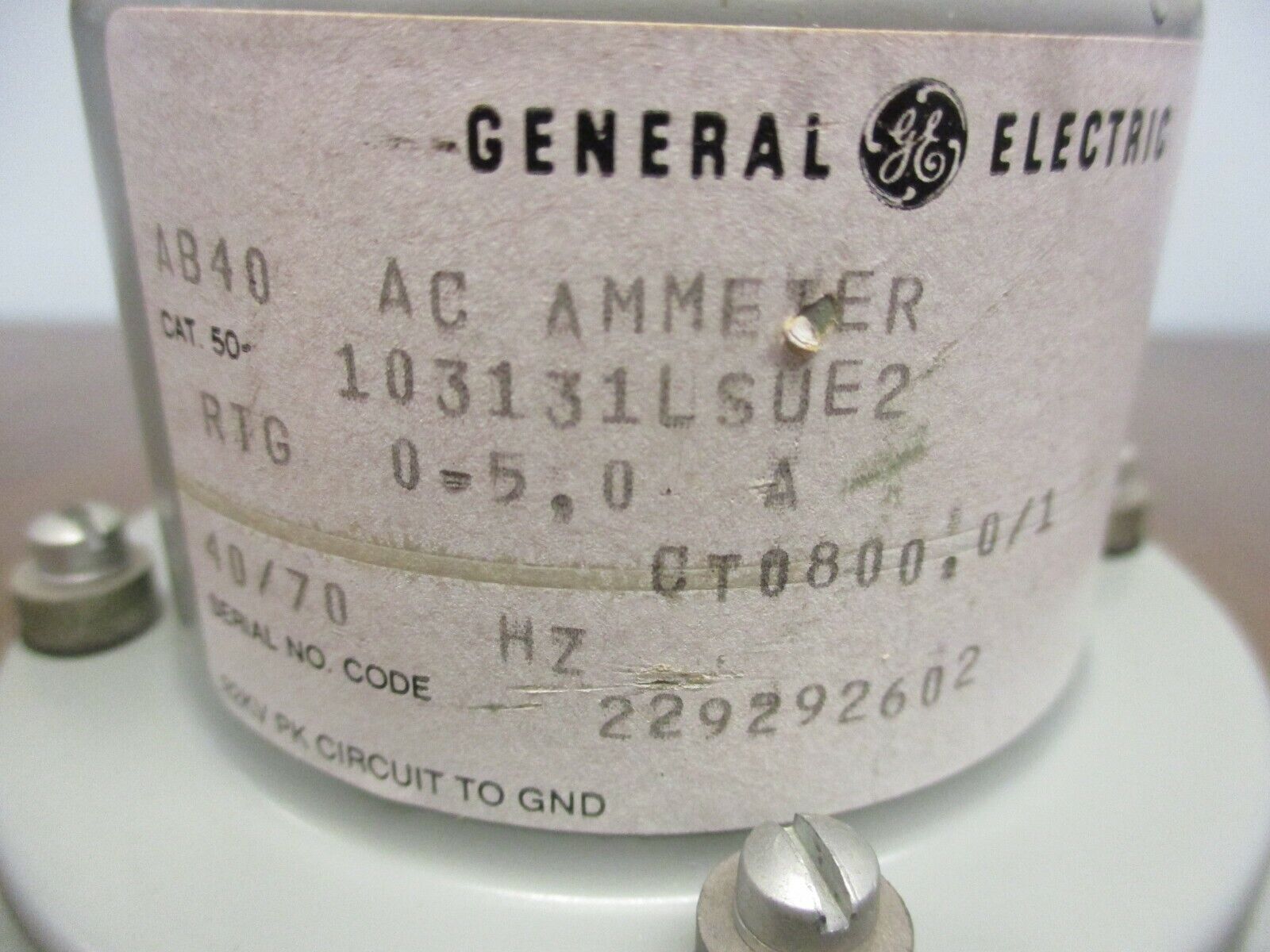 GE AC Ammeter 50-103131LSUE2 Range: 0-4000A Used