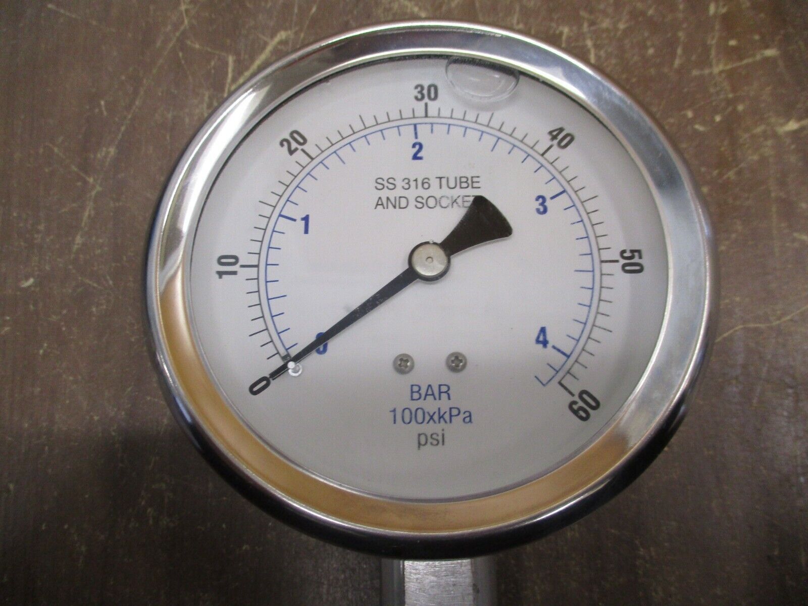 PIC Pressure Gauge 301L-404D 0-60 PSI 4" Dial 1/4" LM New Surplus