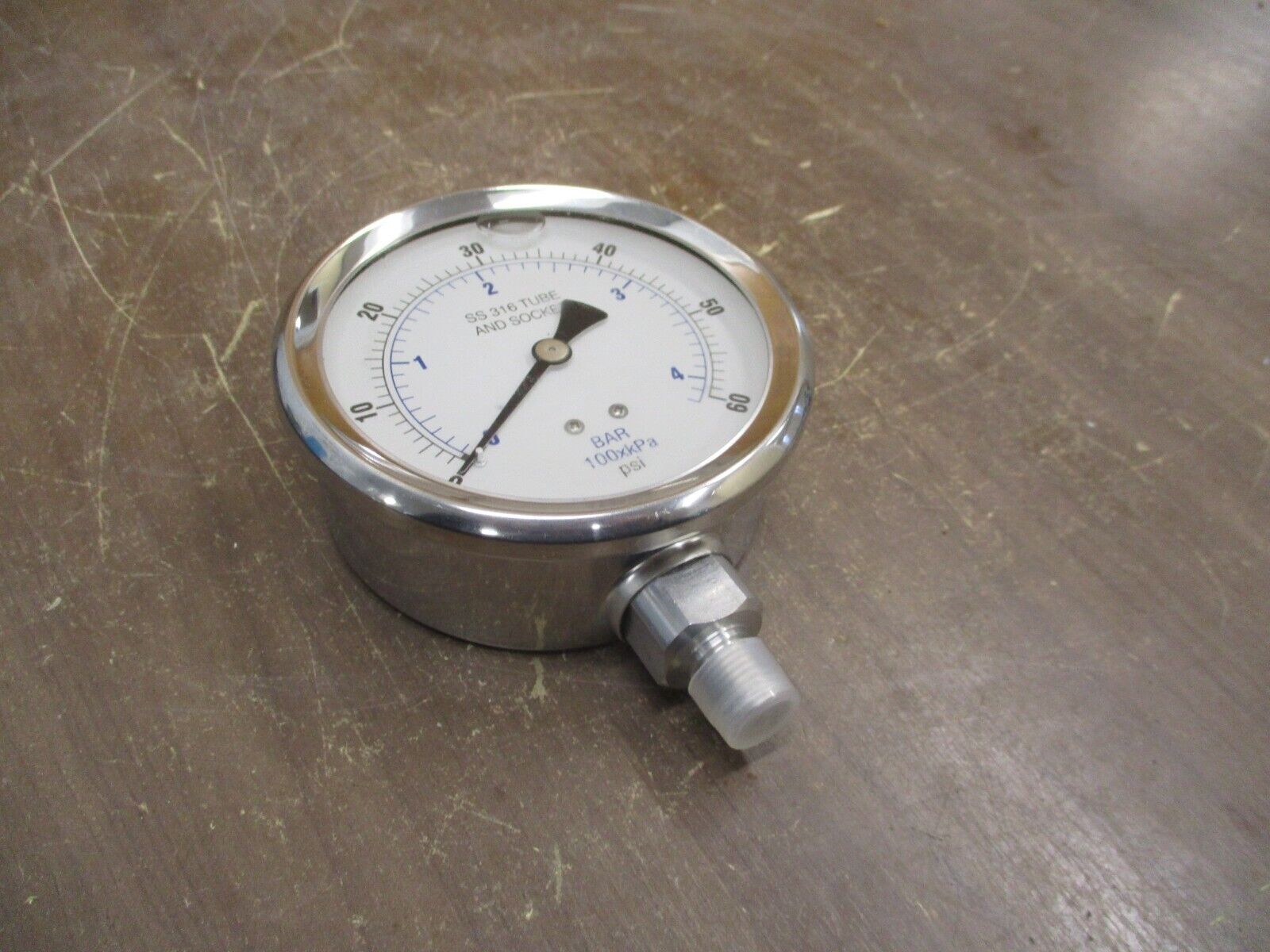 PIC Pressure Gauge 301L-404D 0-60 PSI 4" Dial 1/4" LM New Surplus