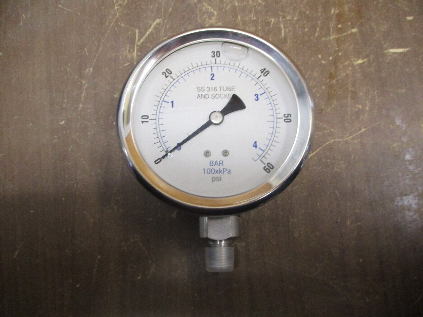 PIC Pressure Gauge 301L-404D 0-60 PSI 4" Dial 1/4" LM New Surplus