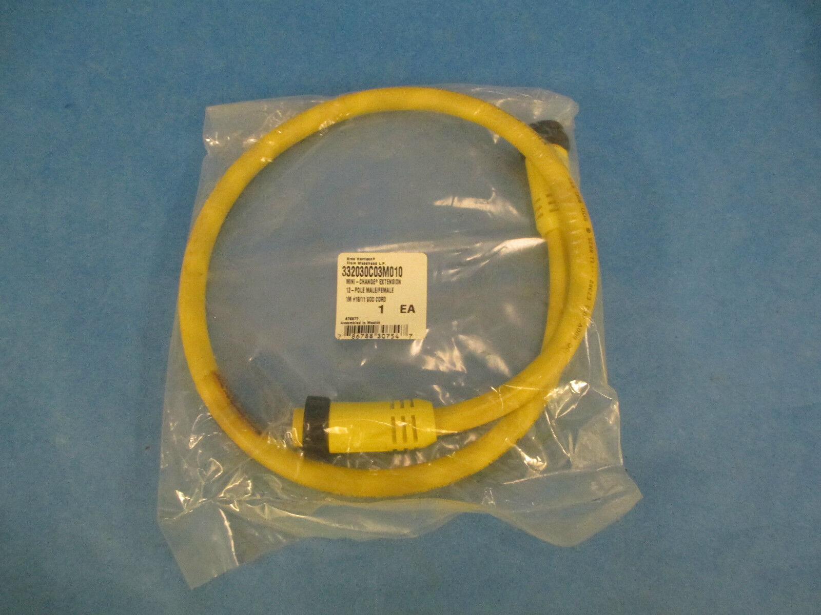 Brad Harrison 332030C03M010, Mini-Change Extension, 12- Pole Male/Female, New!!!