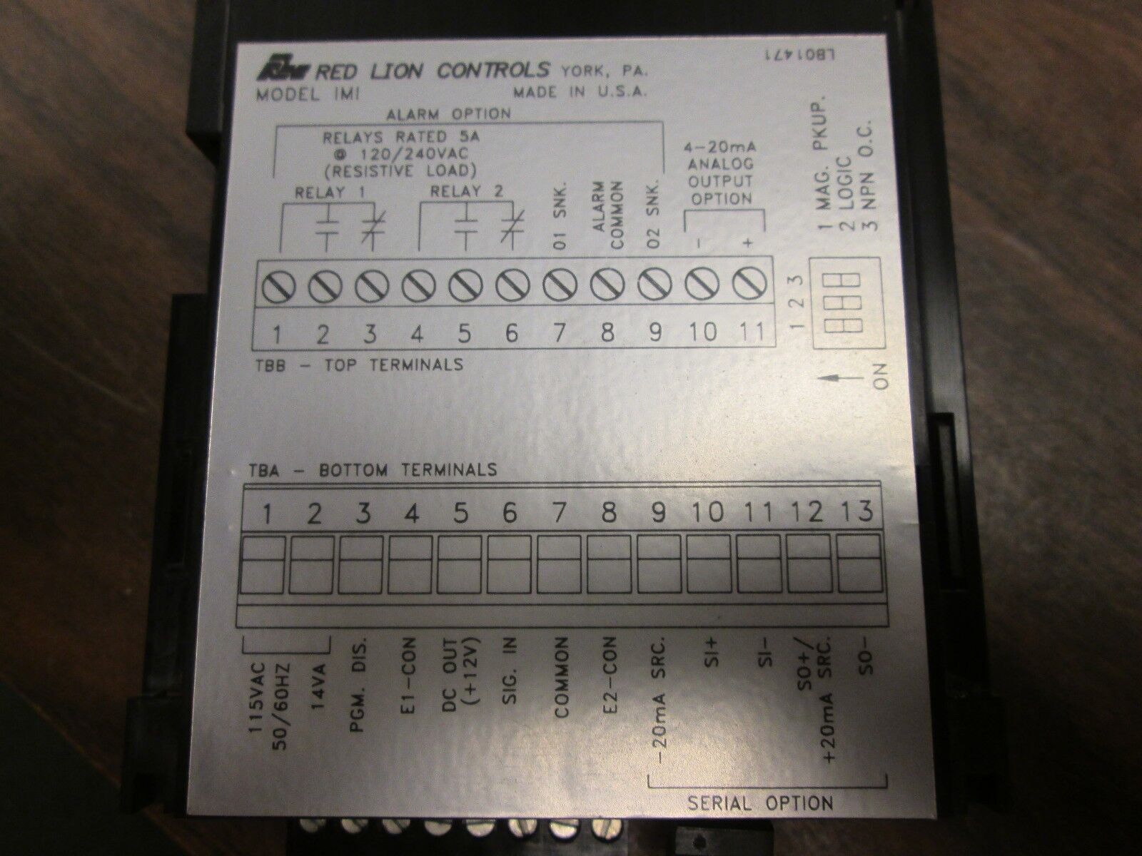 Red Lion Controls Digital Meter IMI04103 120/240VAC 5A Used