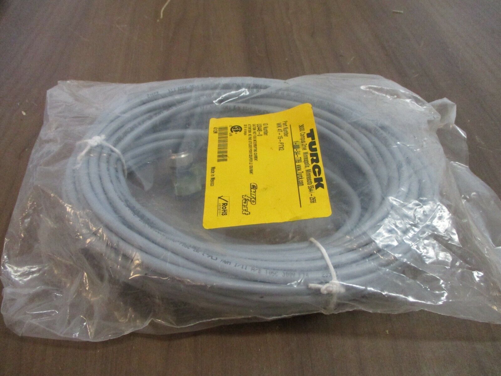 Turck Eurofast Cordset WK 4T-15-P7X2 Length: 15M New Surplus