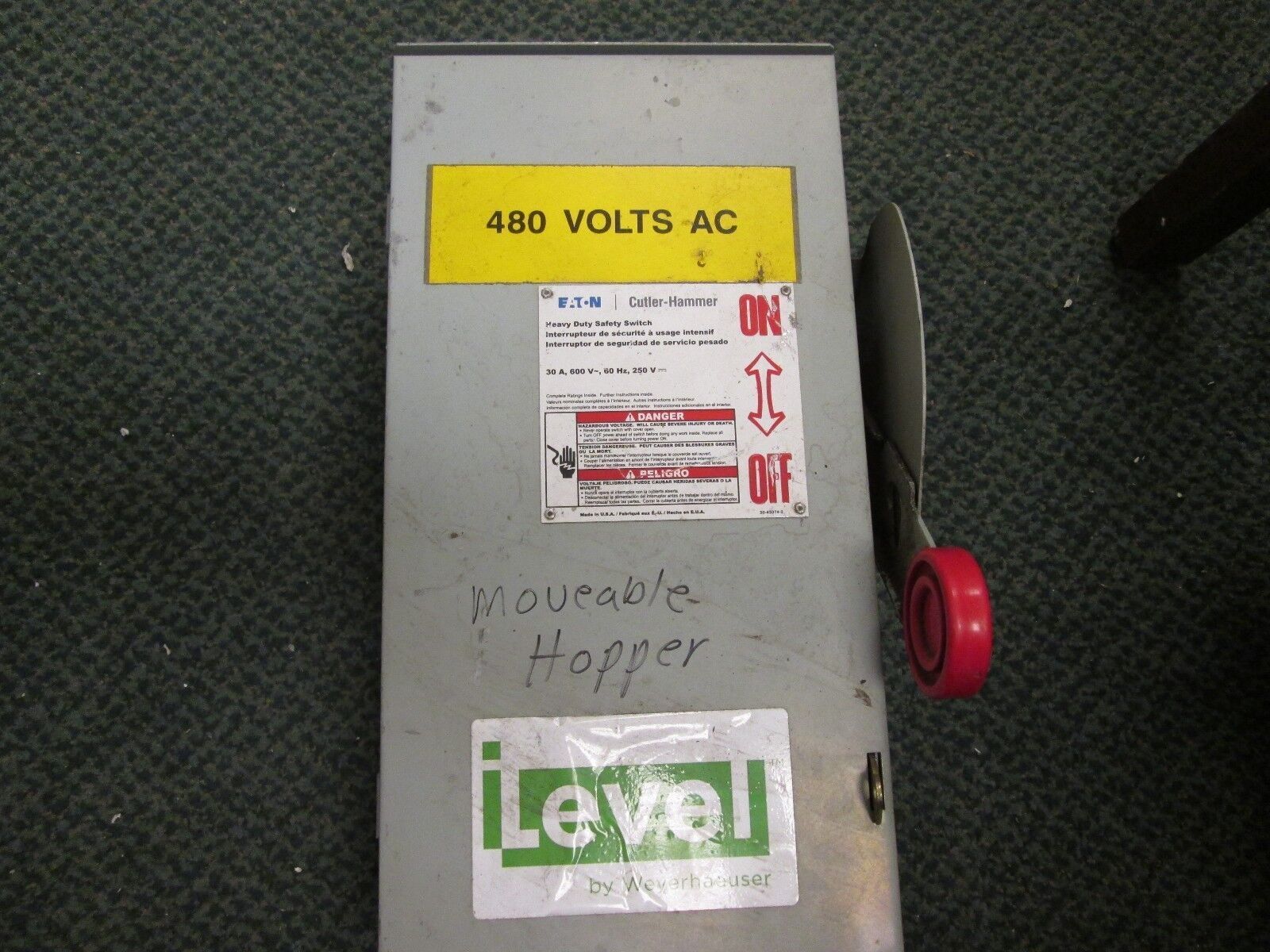 Cutler-Hammer Non-Fusible 3R Safety Switch DH361URK 30A 600V 3P Nema 3R Encl