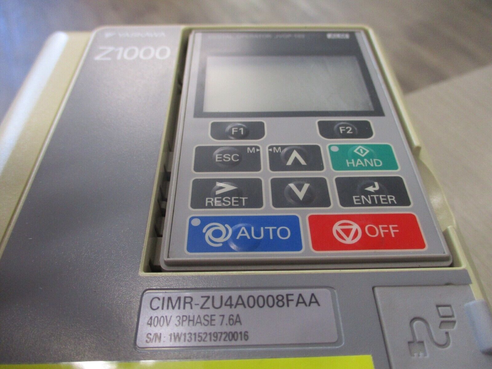 Yaskawa Z1000 AC Drive CIMR-ZU4A0008FAA Rev. A 3HP 3PH Input; Output; Used