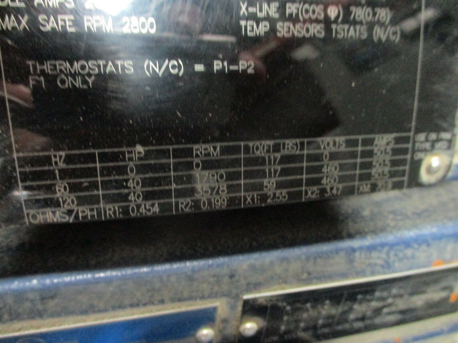 Marathon Blue Max AC Motor TVN 365THES16528 W 40HP 2800RPM 230/460V Used
