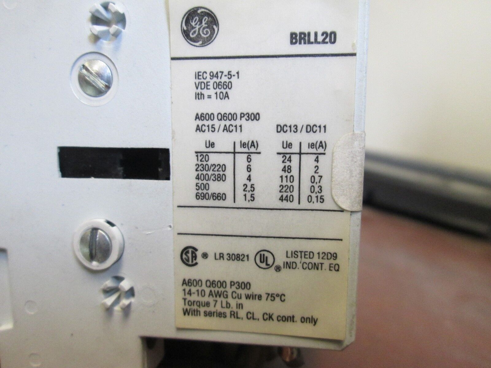 GE Contactor RL4RA040T 20A 120V Coil Used