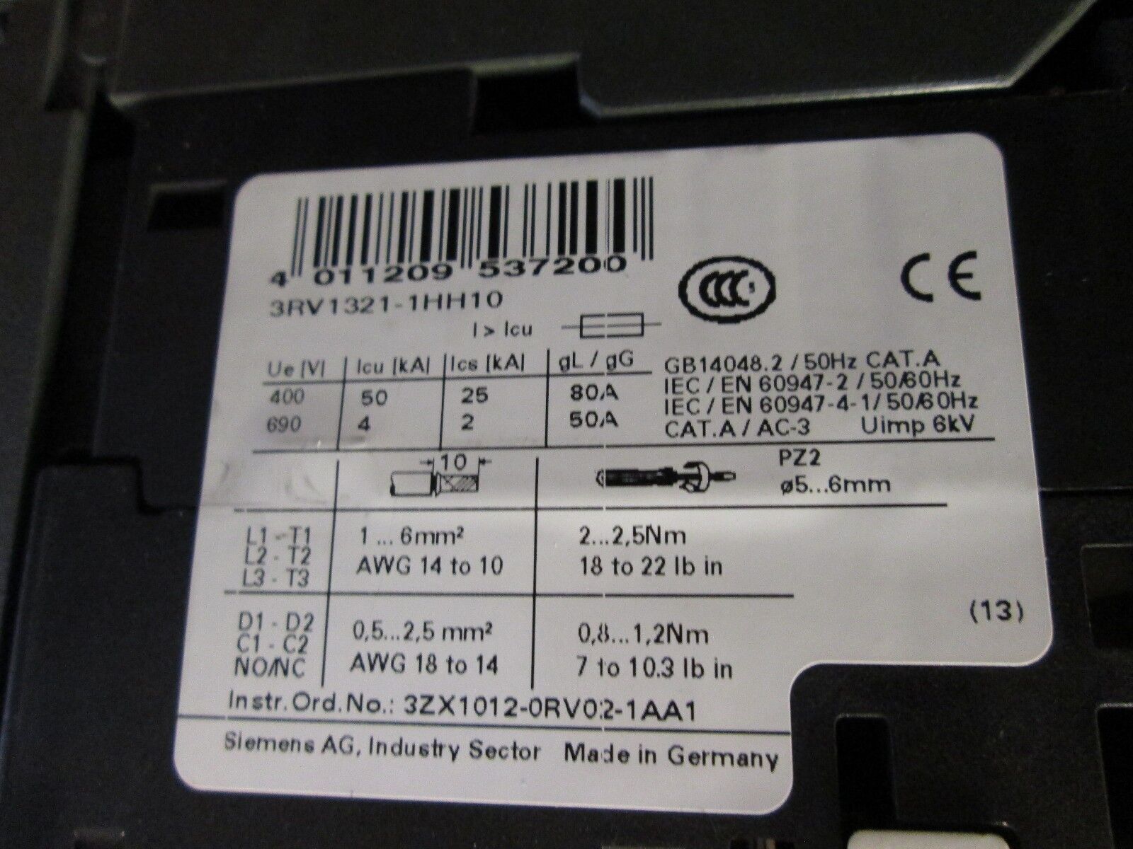 Siemens Sirius Starter 3RK1301-0BB10-0AA4 DS1E-XHF 24VDC Coil Broken Top Latches