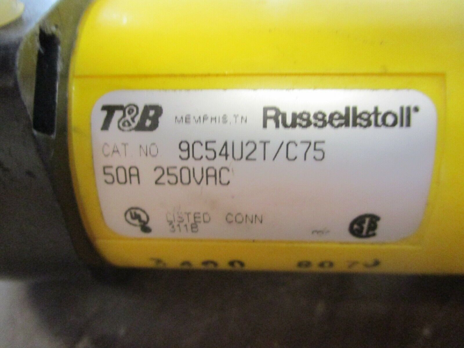 Thomas & Betts Russellstoll Connector 9C54U2T/C75 50A 250V 3P 4W Used *Open End*