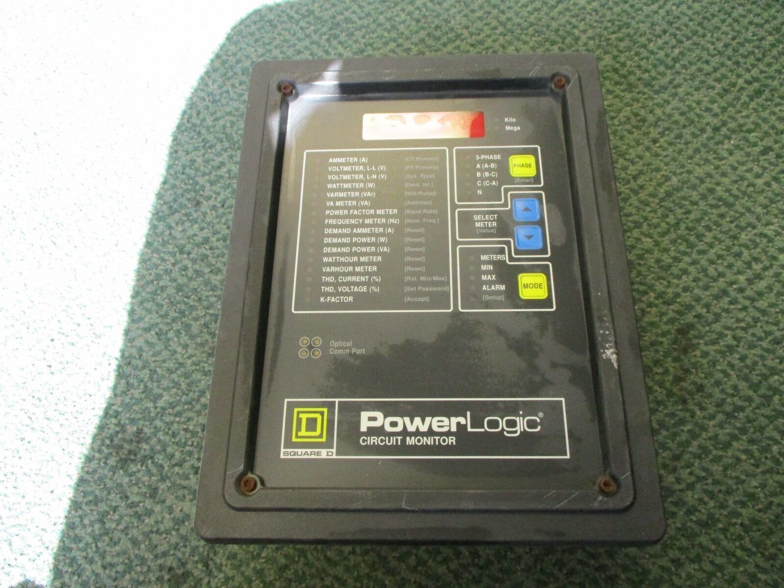 Square D Power Logic Circuit Monitor 3020 CM-2050 w/ 3020 IOM-4444-20 Module