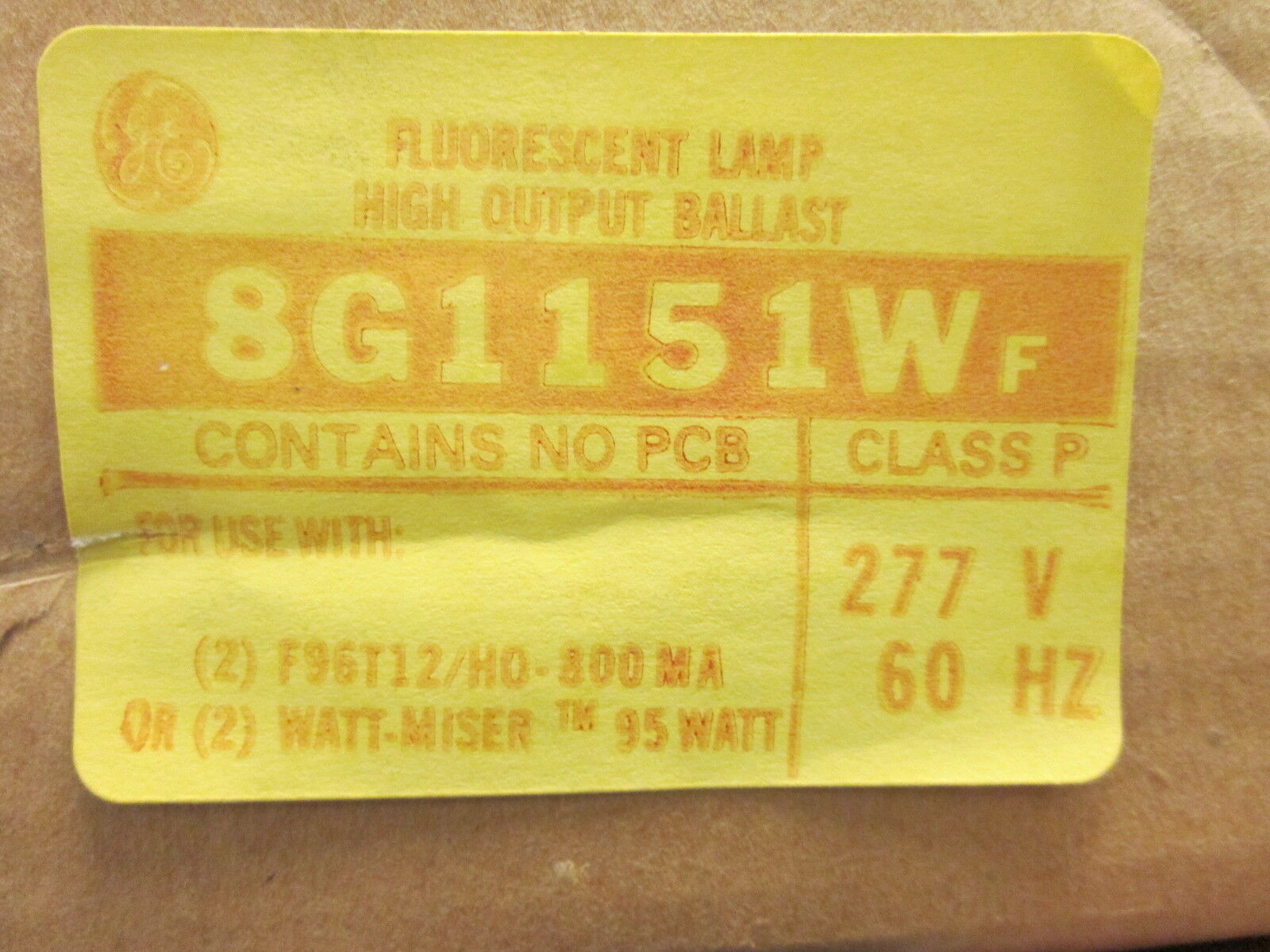GE Ballast 8G1151WF New In Box