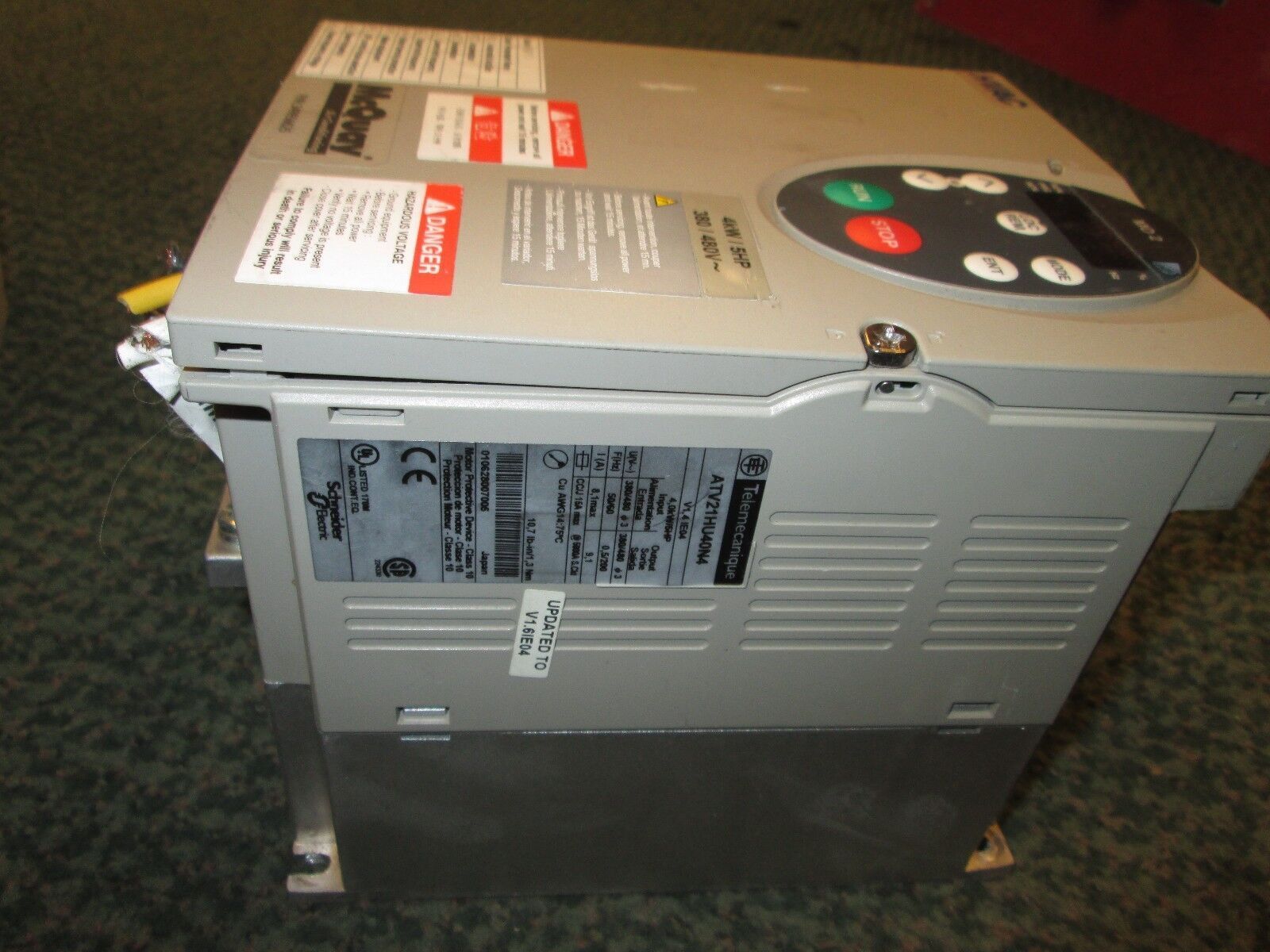 Telemecanique Altivar 21 AC Drive ATV21HU40N4 5HP Used