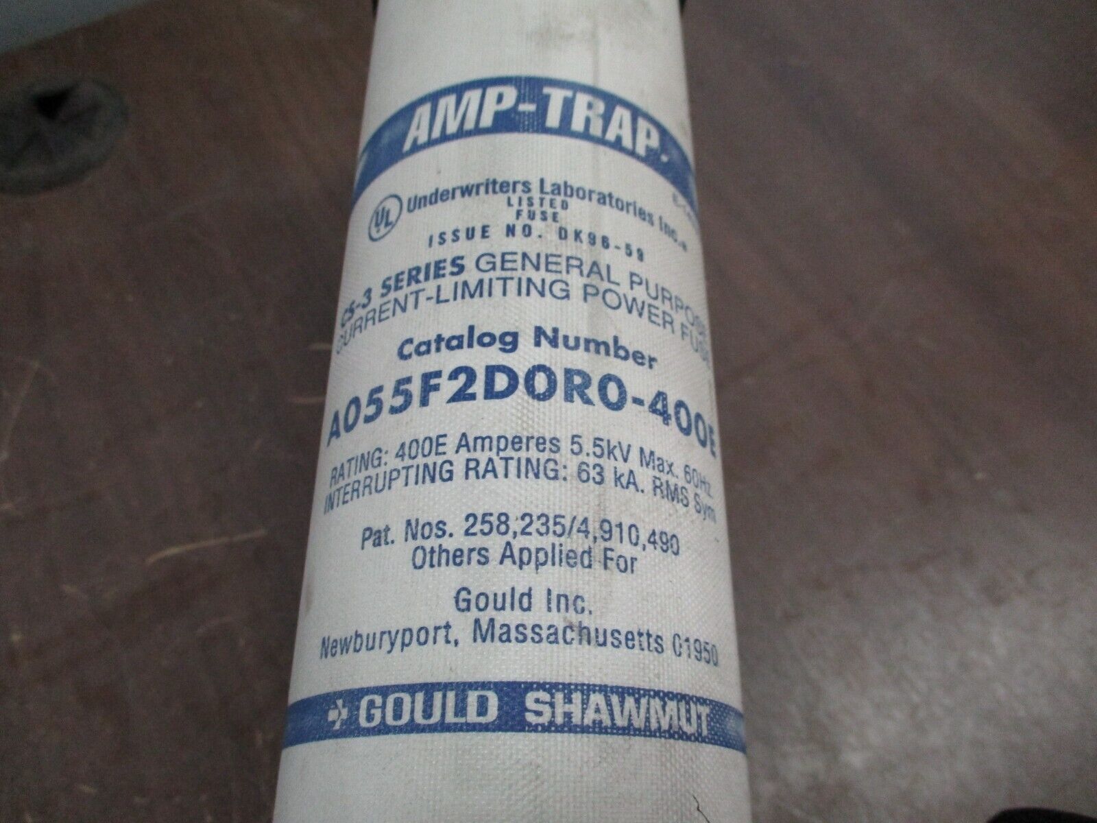 Gould Shawmut CS-3 Series Amp-Trap Fuse A055F2D0R0-400E 5.5kV 400E 60Hz Used