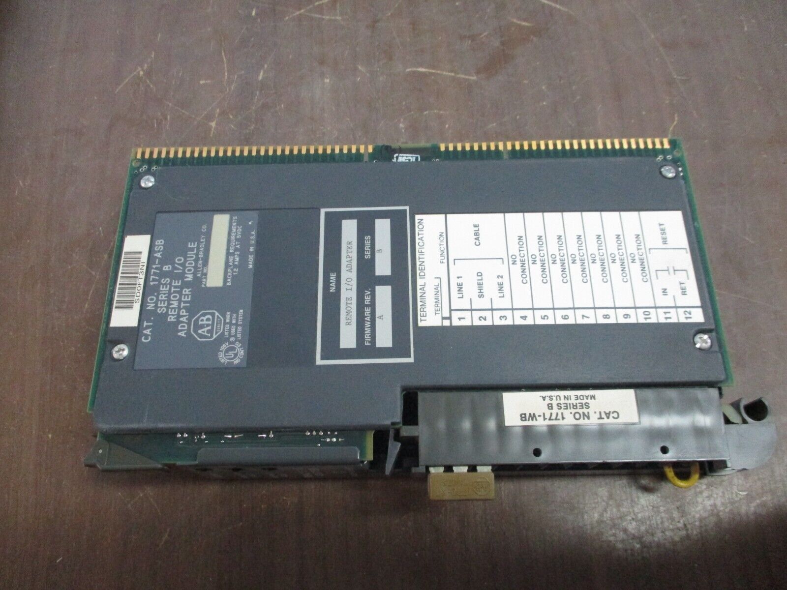 Allen-Bradley Remote I/O Adapter Module 1771-ASB B Ser. B F/W Rev. A Used