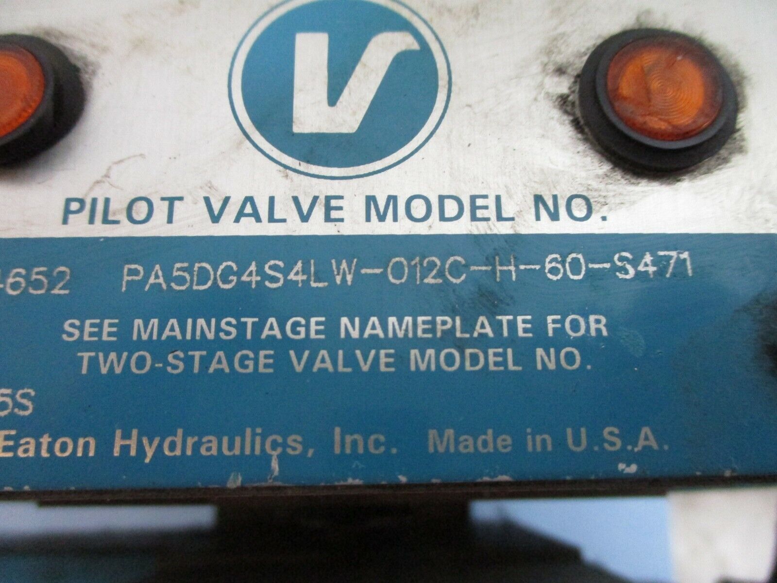 Vickers Pilot Valve Assembly PA5DG4S4LW-012C-H-60-S471/PA5DG4S4LW-012A-H-60-S471