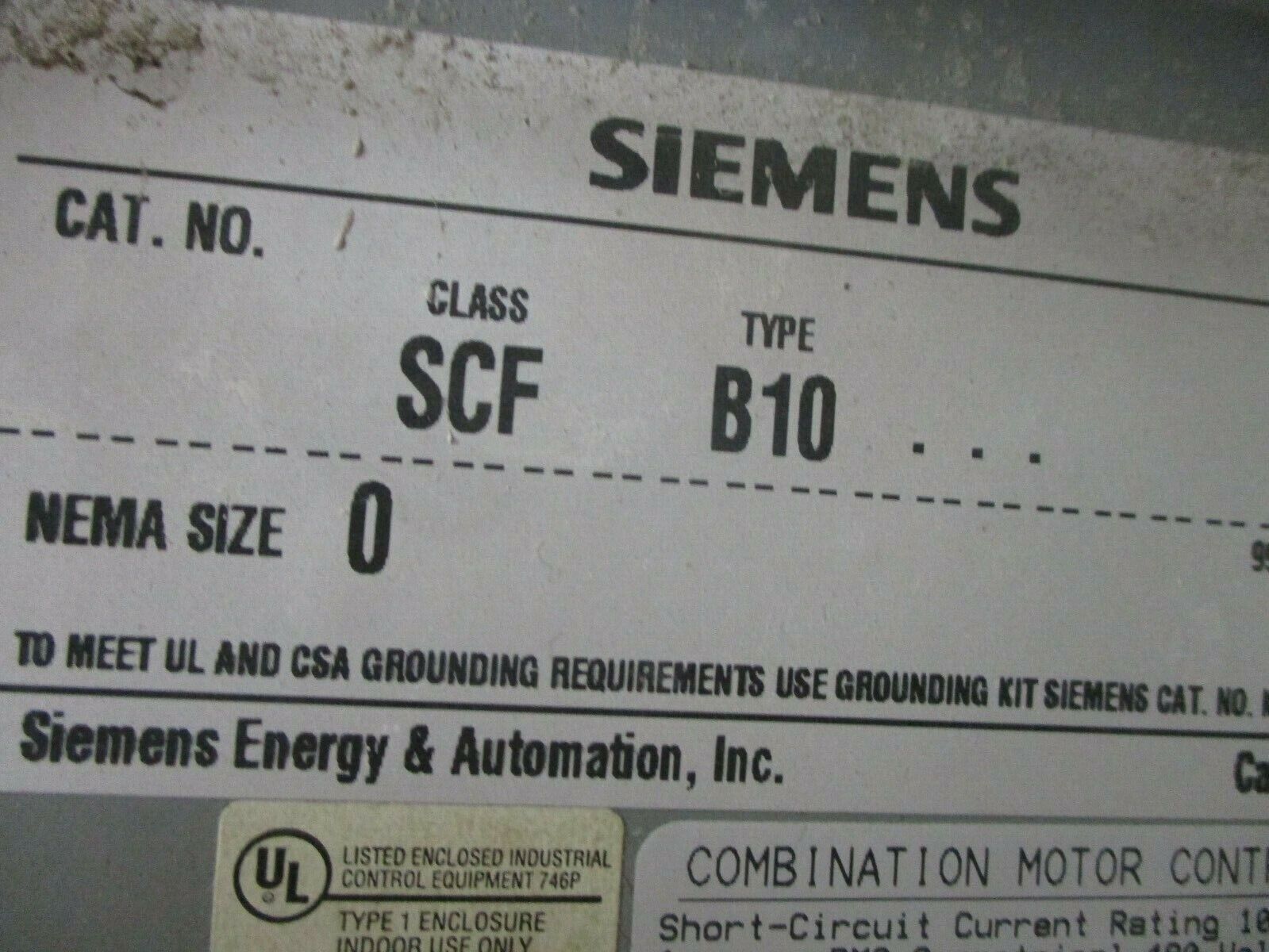 Siemens Fusible Size 0 Combination SCF B10 18A 600V Used