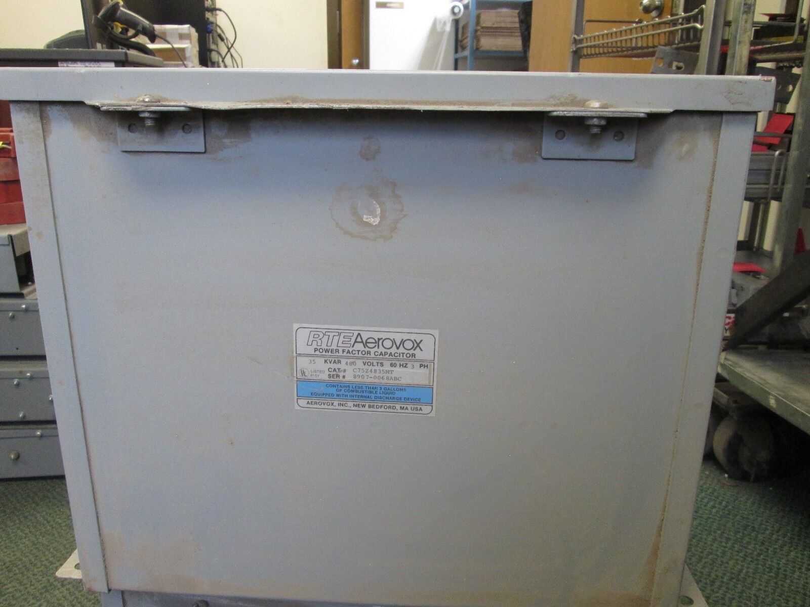 Aerovox Power Factor Capacitor C75Z4835MT 35 KVAR 480V 60Hz 3Ph Used