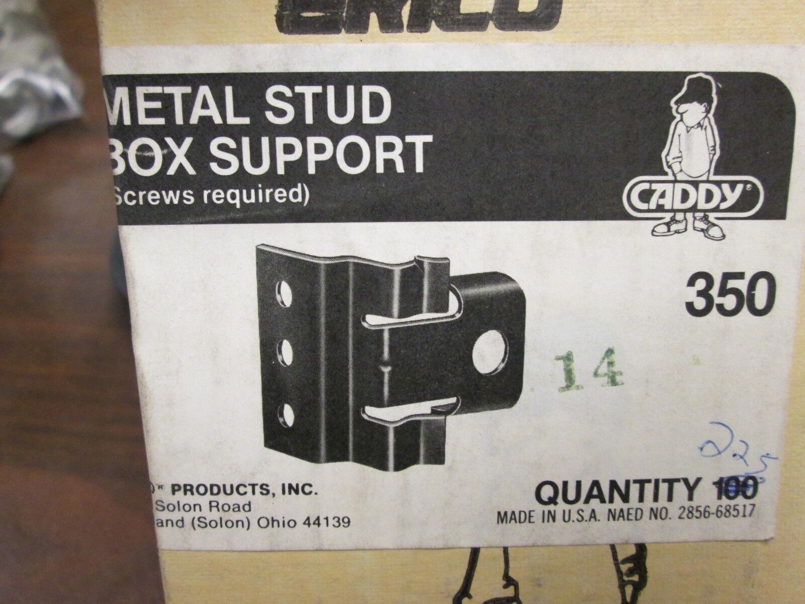 Caddy Metal Stud Box Support 350 Approx 130 Pcs New Surplus