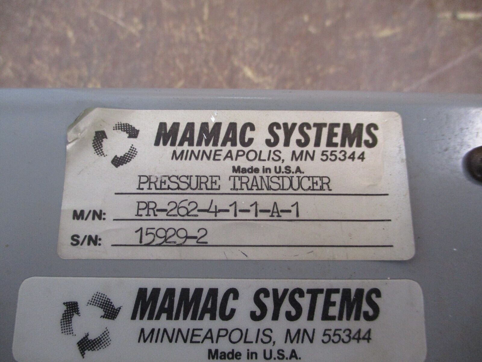 Mamac Systems Pressure Transducer PR-262-4-1-1-A-1 Used