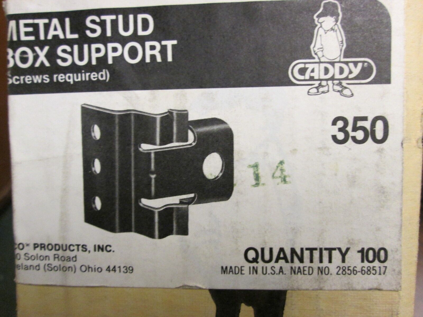 Caddy Metal Stud Box Support 350 Approx 110 Pcs New Surplus