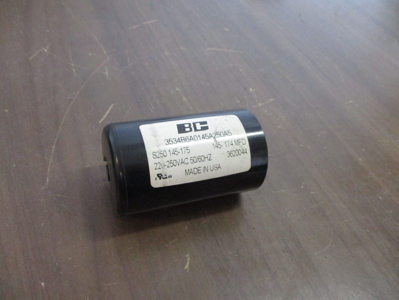 BC S250 145-175 Capacitor 3534B6A0145A250A5 145-174 MFD 220-250VAC 50/60Hz Used