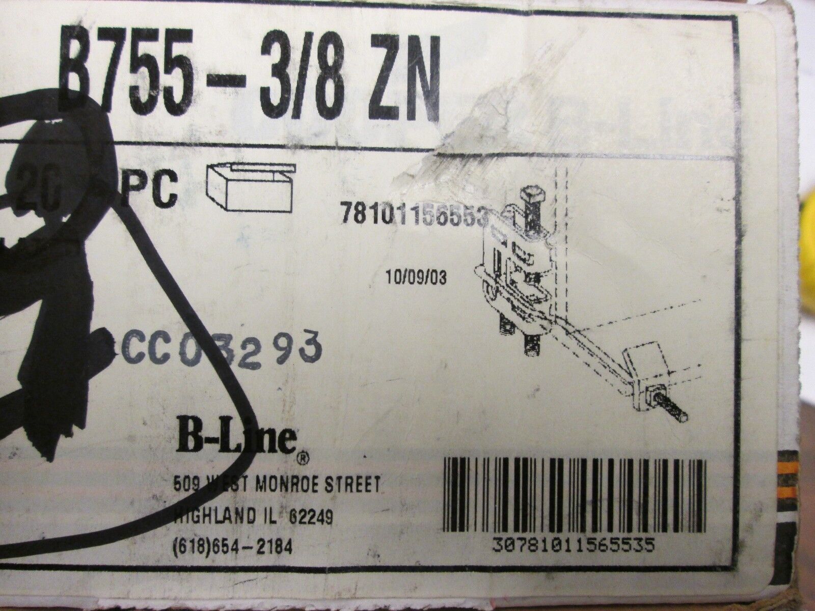 Cooper Beam Clamp B755-3/8 Size 3/8" Lot of 25 Pcs New Surplus