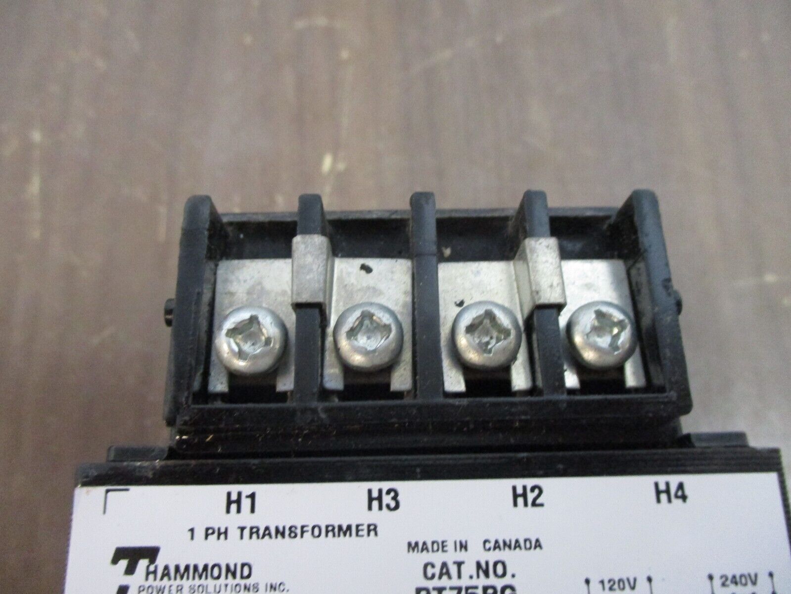 Hammond Control Transformer PT75PG 75VA Pri: 120/240V Sec: 24V 1Ph 50/60Hz Used