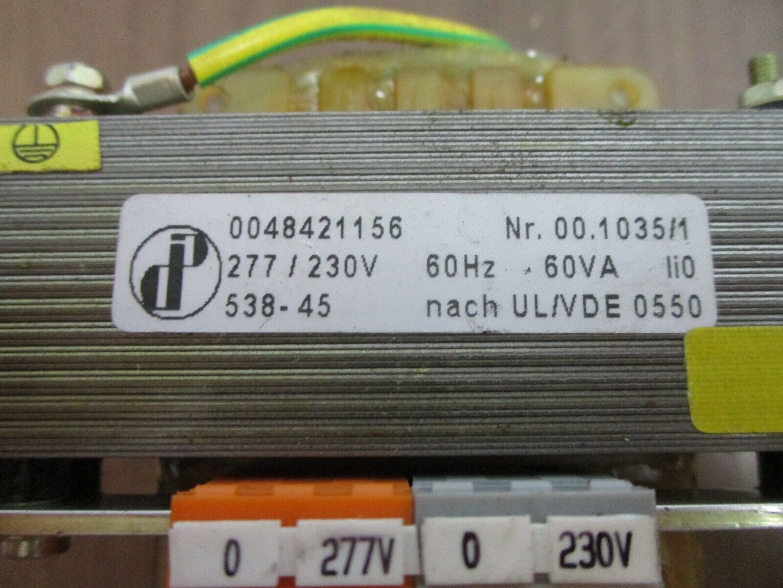 DIP Transformer 00.1035/1 60VA 277/230V 60Hz Used