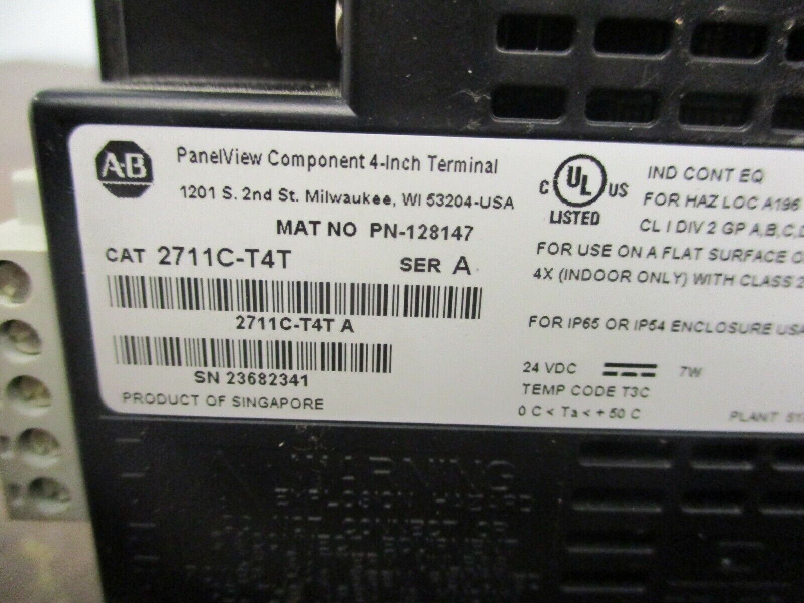 Allen-Bradley PanelView C400 2711C-T4T Ser. A 4" 24VDC Used