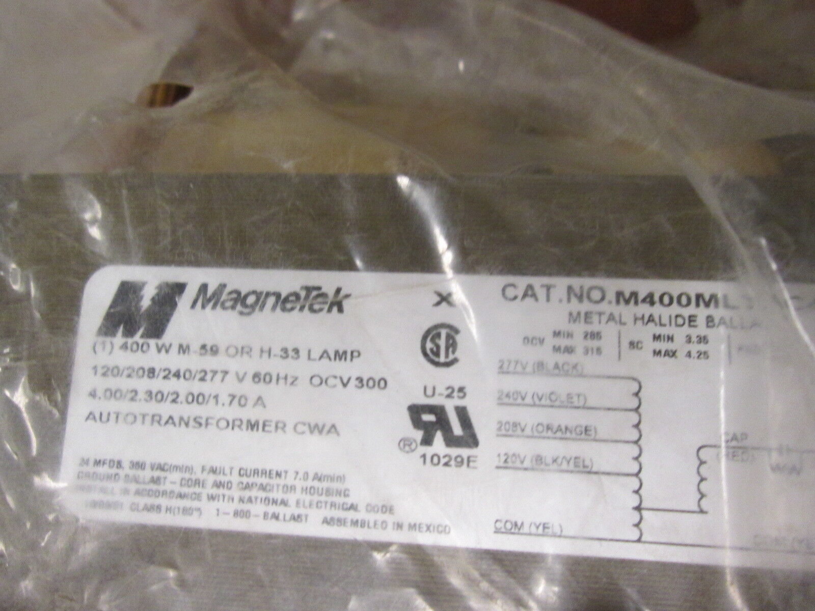 MagneTek Autotransfromer w/Capacitor M400MLTAC4M New Surplus