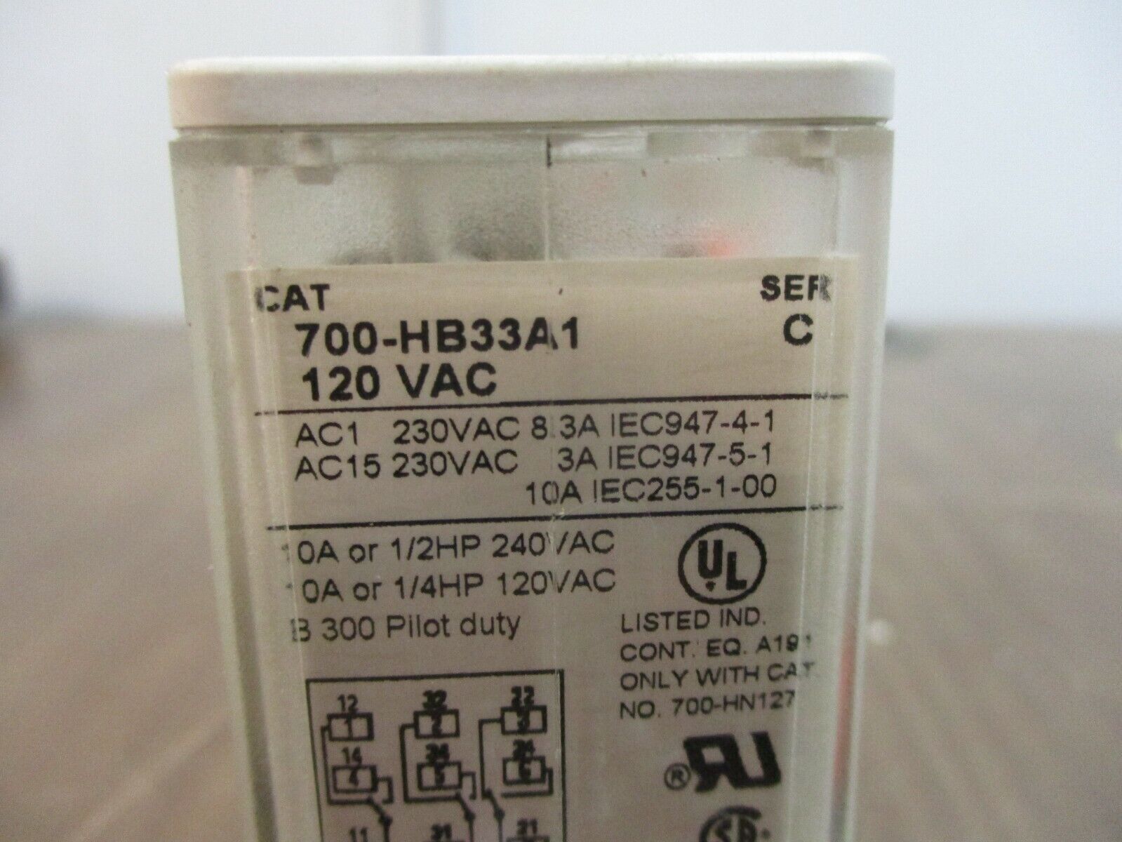 Allen-Bradley Relay 700-HB33A1 Ser. C 120V w/ Base *Lot of 2* Used