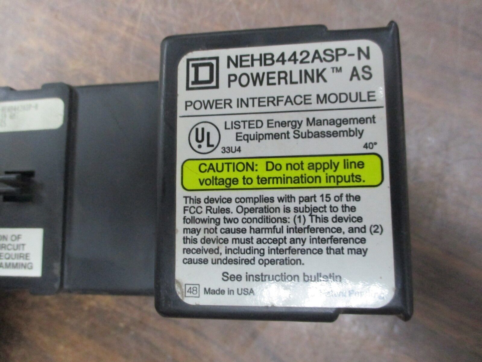 Square D PowerLink AS Power Interface Module NEHB442ASP-N Used