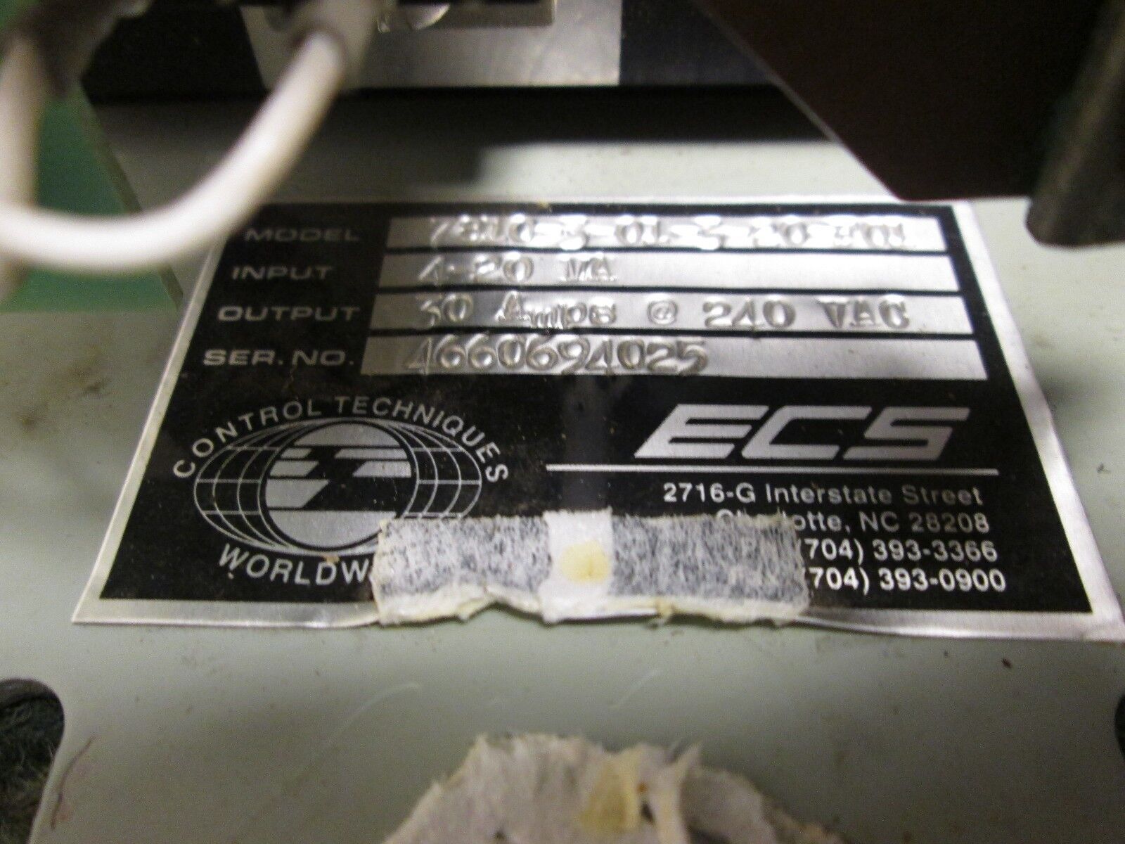 ECS Power Supply 7810-3-01-3-20-F01 Input 4-20mA Output 30A @ 240VAC Used