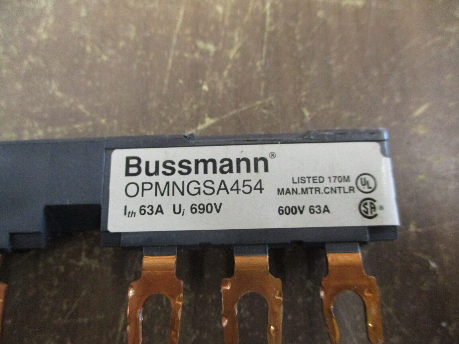 Bussmann Busbar OPMNGSA454 63A 600V Used