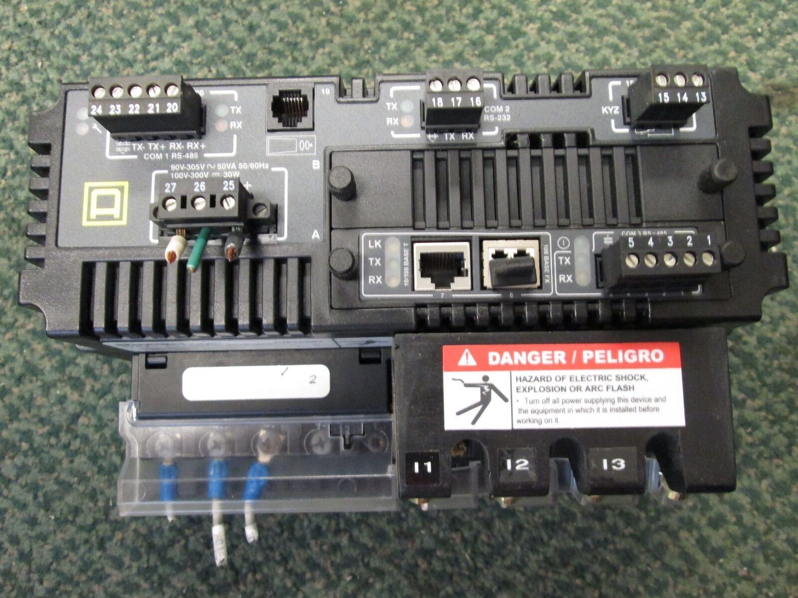 Square D PowerLogic CM4000T KYZ: 240VAC 300VDC 96mA Max PowerLogic CVMT Used