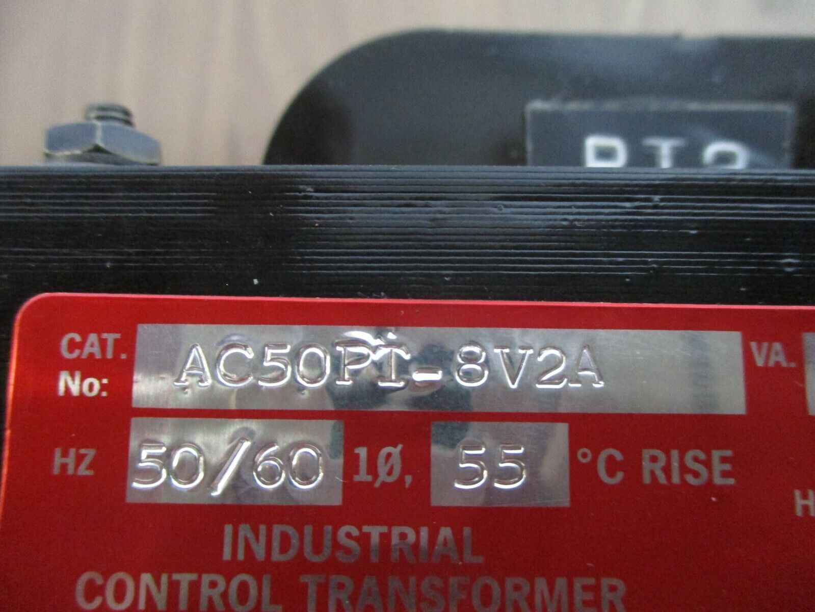 Tierney Control Transformer AC50PT-8V2A 50VA Pri: 480V Sec: 120V Used