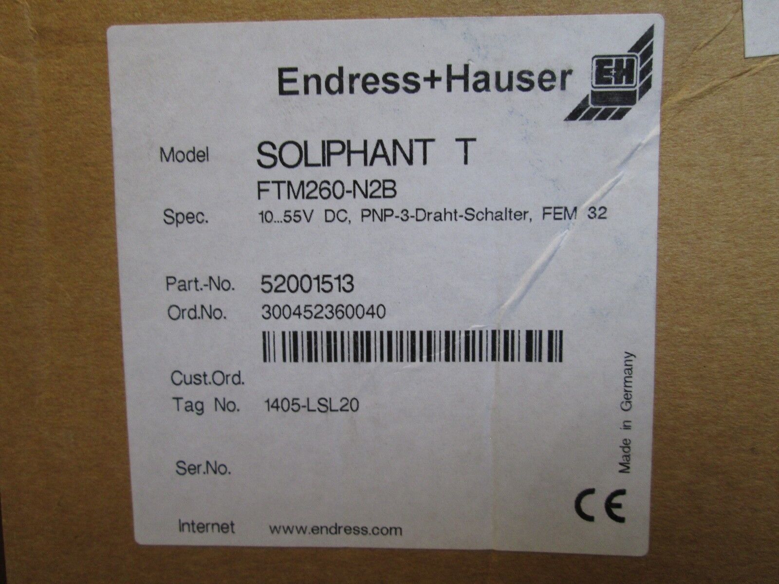 Endress+Hauser Soliphant T Vibration Level Switch FTM260-N2B 10...55VDC
