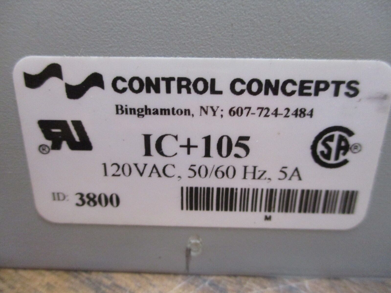 Control Concepts Islatrol Active Tracking Filter IC+105 120V 5A 50/60Hz Used