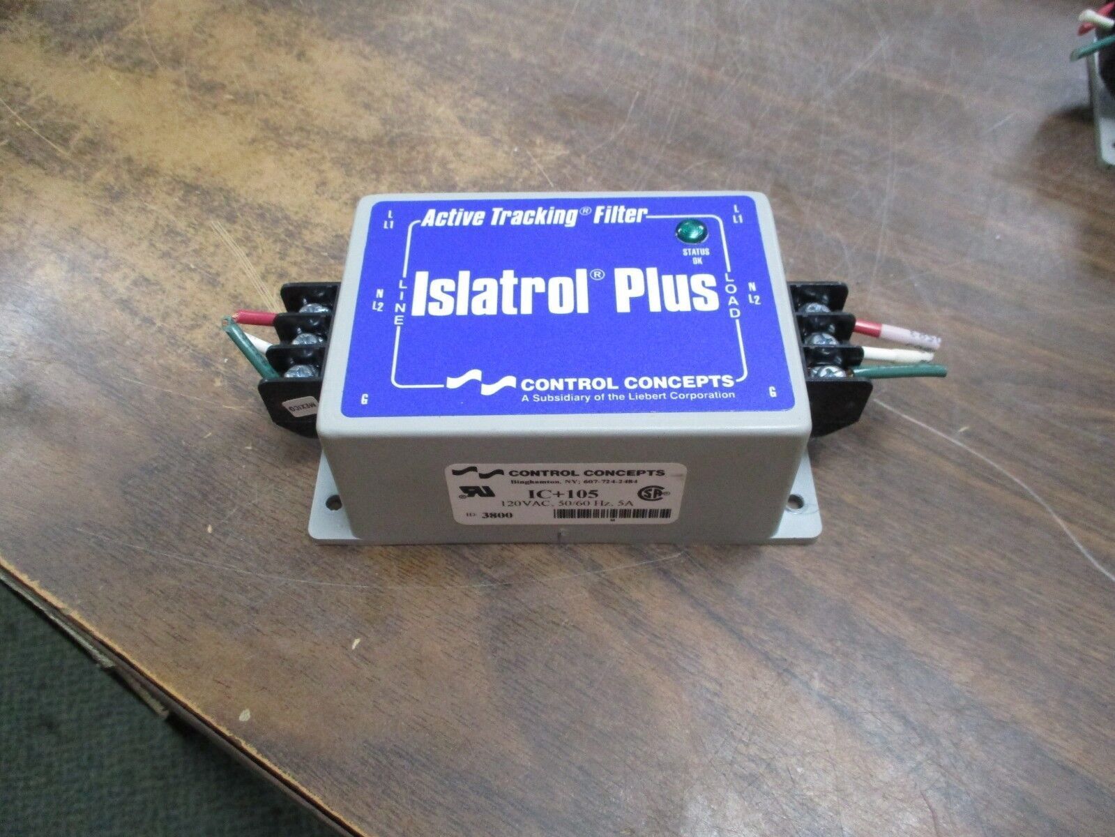 Control Concepts Islatrol Active Tracking Filter IC+105 120V 5A 50/60Hz Used