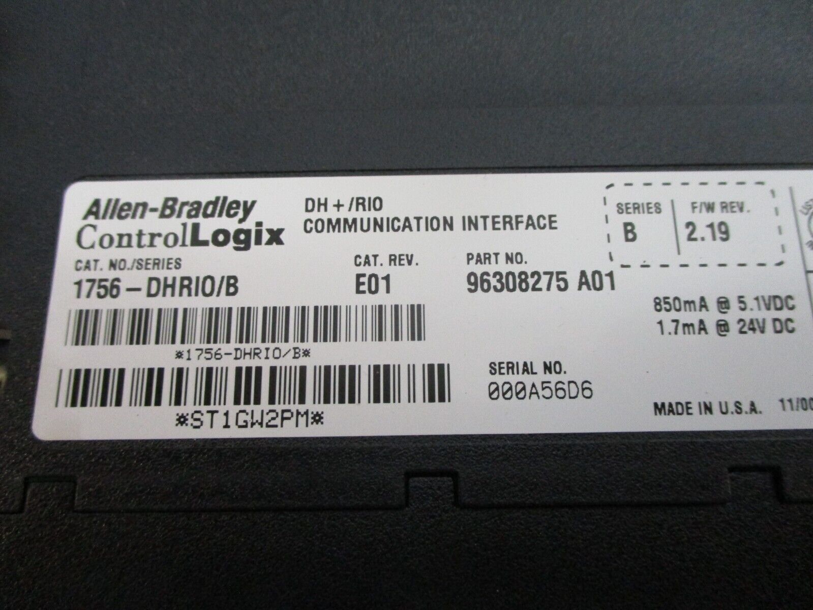 Allen-Bradley ControlLogix DH+/RIO Comm. Interface 1756-DHRIO Ser. B Rev. E01
