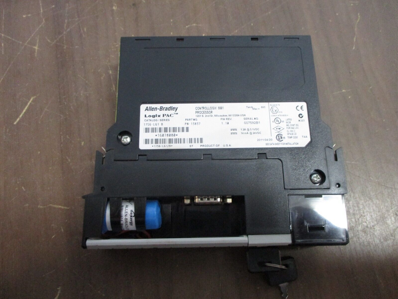 Allen-Bradley Logix PAC ControlLogix 5561 Processor Module 1756-L61 Ser. B Used