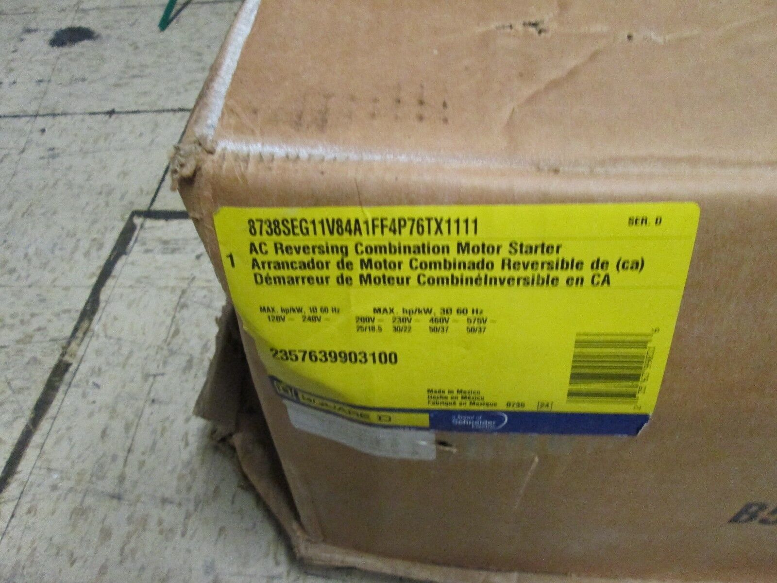 Square D Size 3 Reversing Combination 120V 3Ph Non-Fusible Disconnect