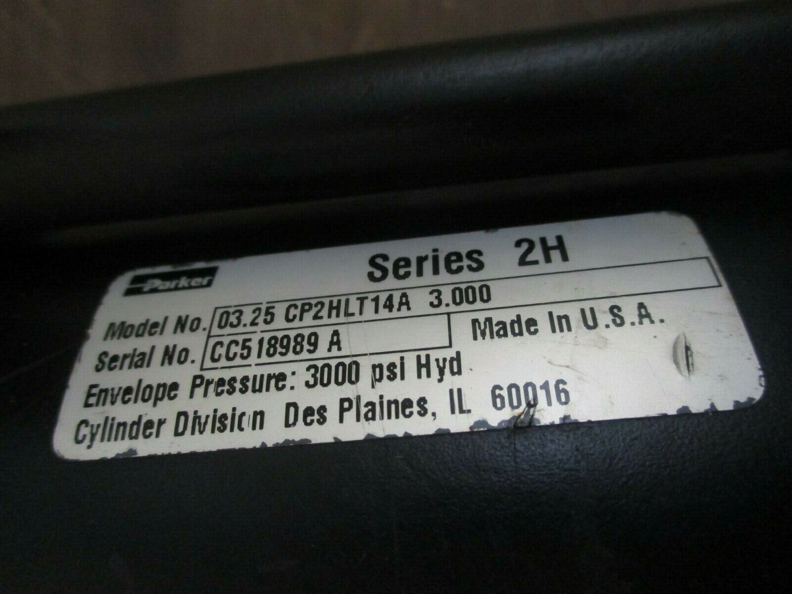 Parker Series 2H Hydraulic Cylinder 03.25 CP2HLT14A 3.000 3000PSI Used