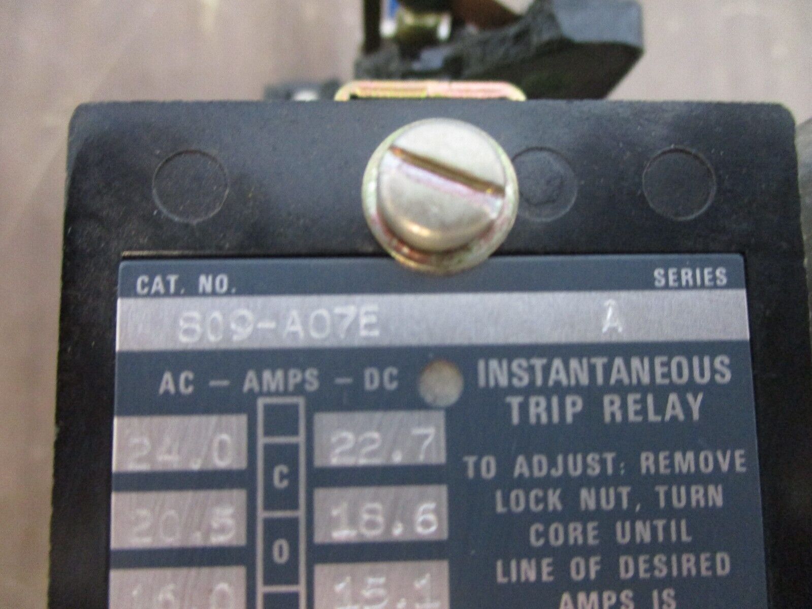 Allen-Bradley Instantaneous Trip Relay 809-A07E Ser. A 16A 600V Used