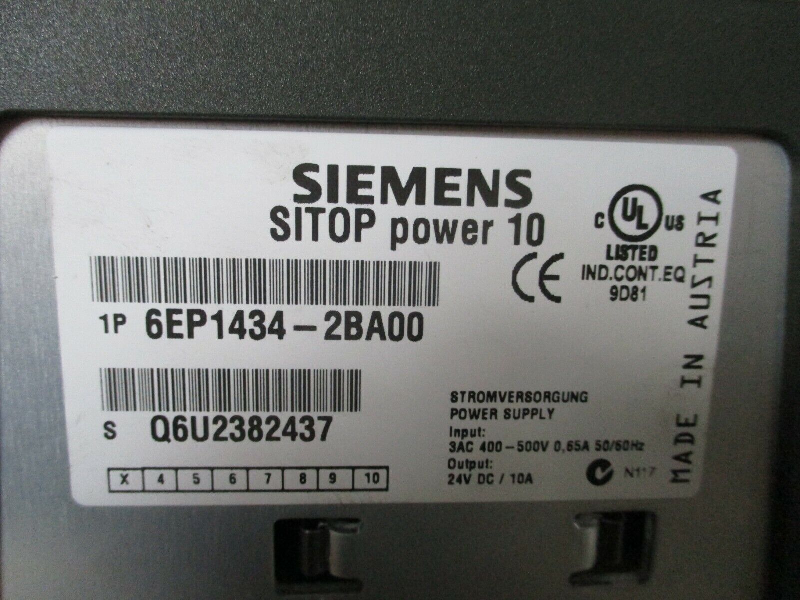 Siemens SITOP power 10 Power Supply 6EP1434-2BA00 Used