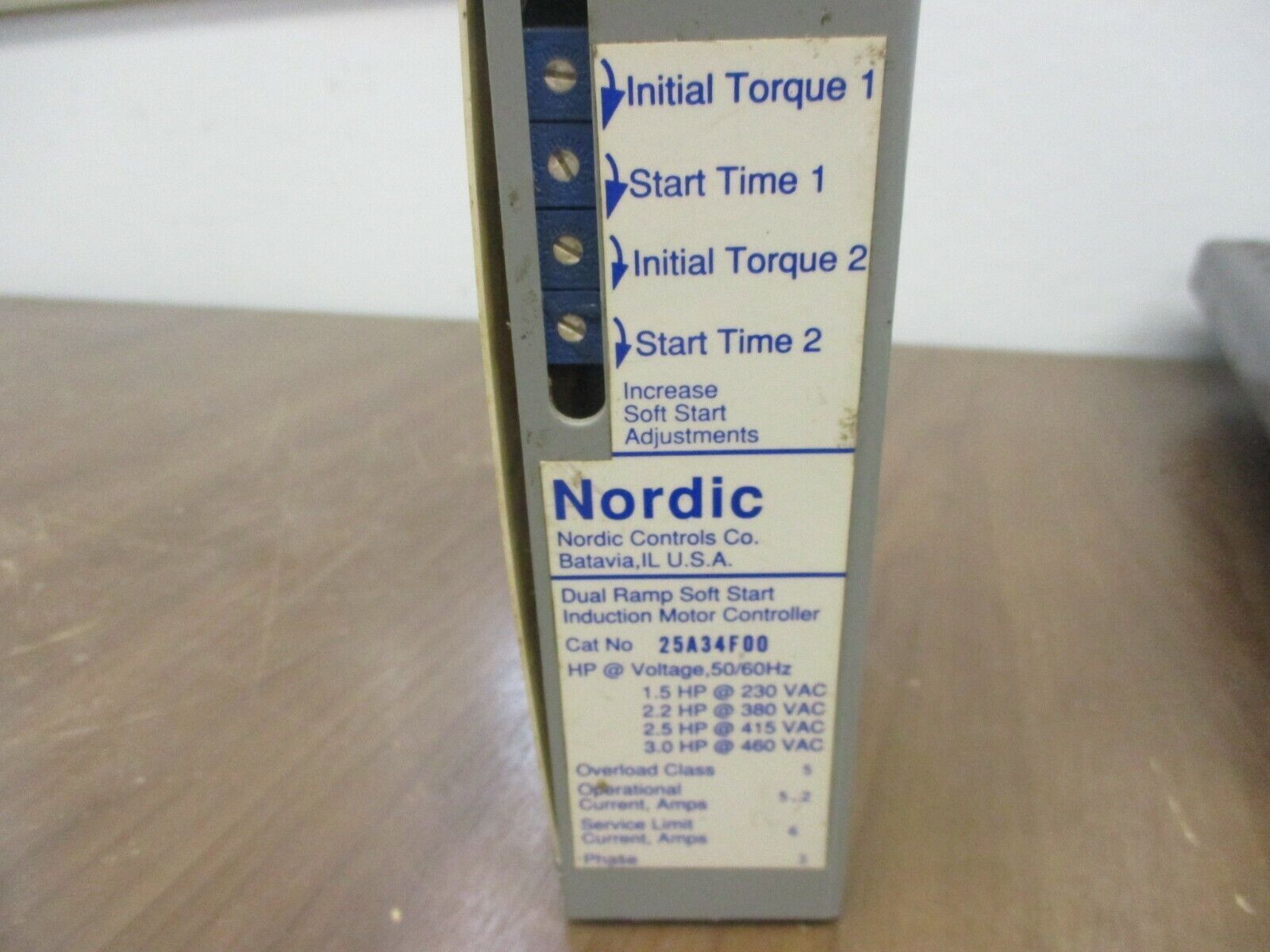 Nordic Dual Ramp Soft Start 25A34F00 3Ph 460V Used