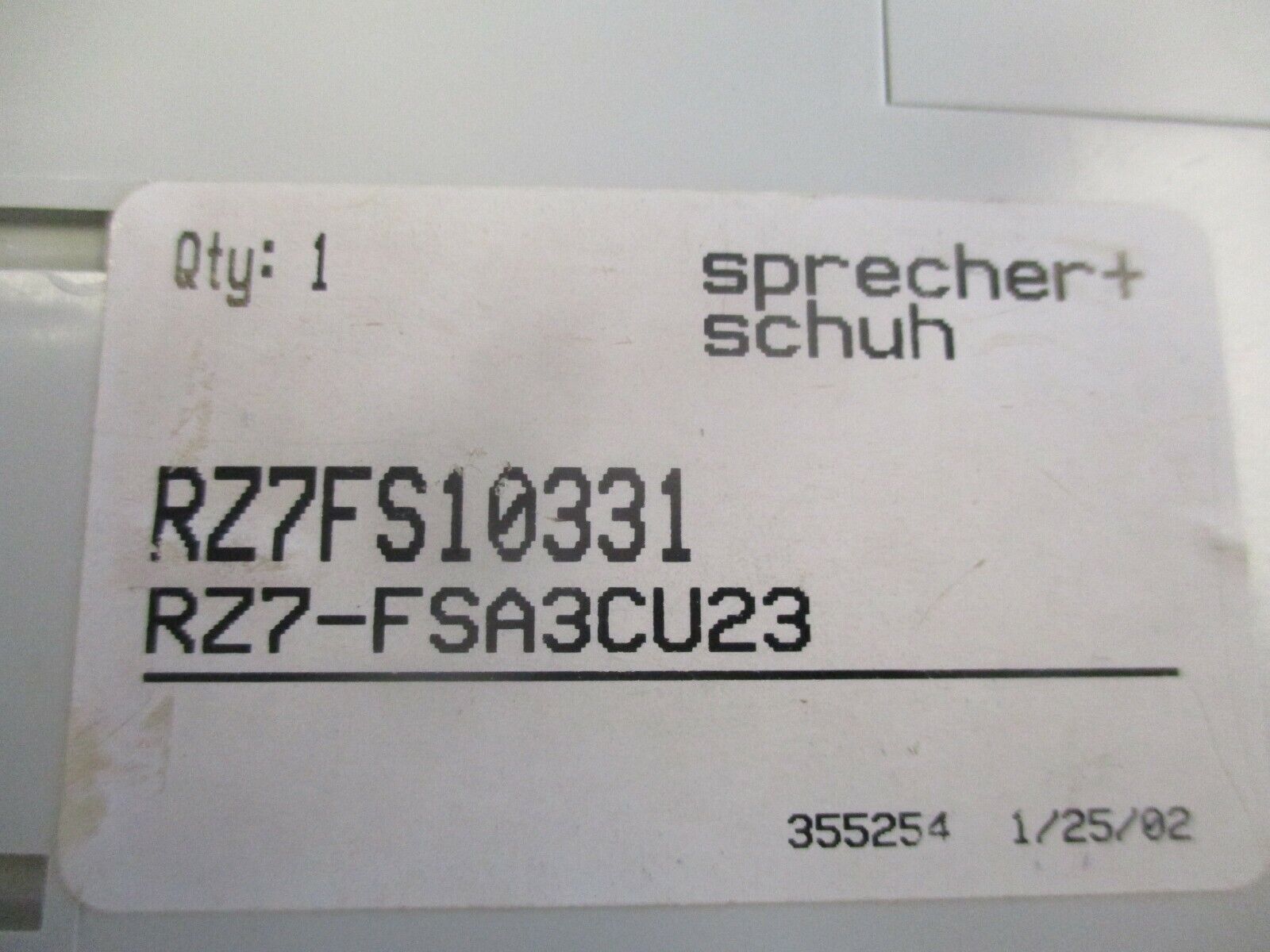 Sprecher+Schuh Timing Relay RZ7-FS-101JU23 Ser. B 24-240VAC 24-48VDC Used