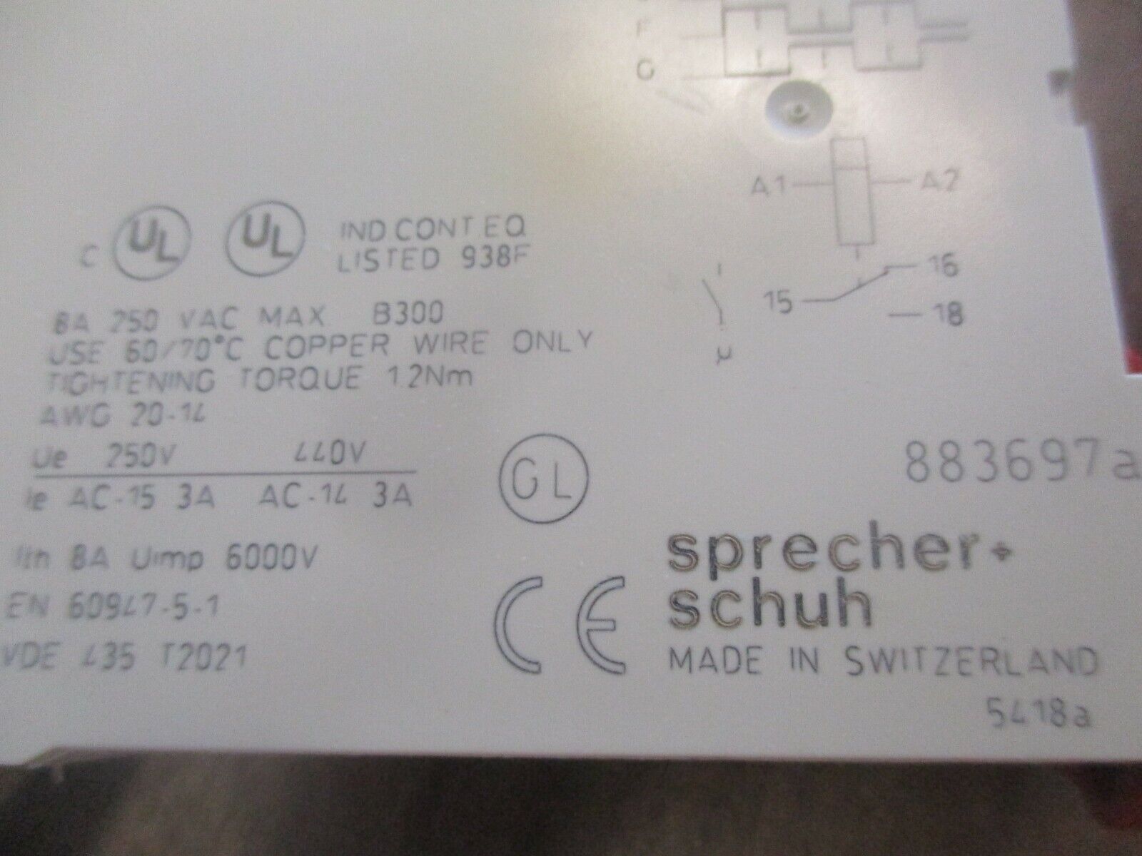 Sprecher+Schuh Timing Relay RZ7-FS-101JU23 Ser. B 24-240VAC 24-48VDC Used
